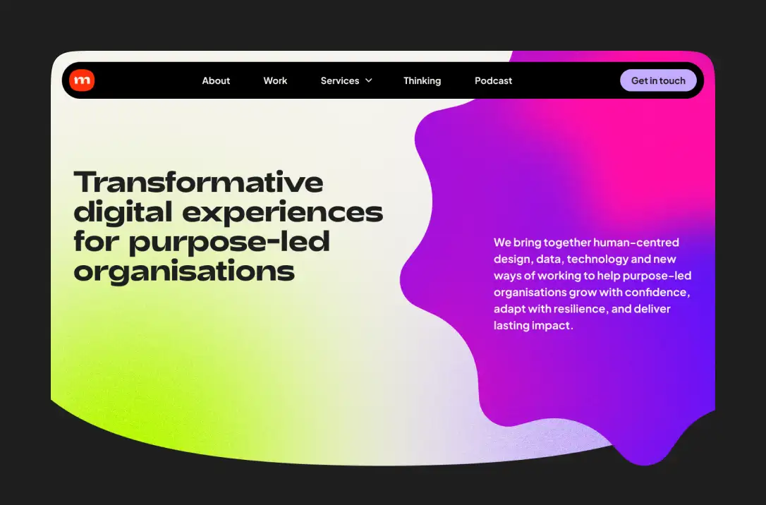 The latest version of the manifesto website homepage.